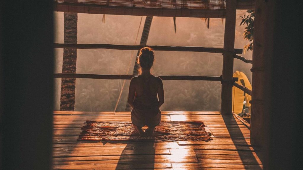 woman doing yoga